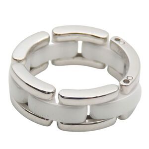 Chanel Ultra K18 White Gold White Ceramic Ring